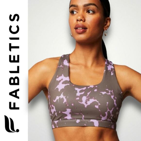 Fabletics NWT Boost Medium Impact Sports Bra Desert Shadow drop in Active Edit - Picture 1 of 6